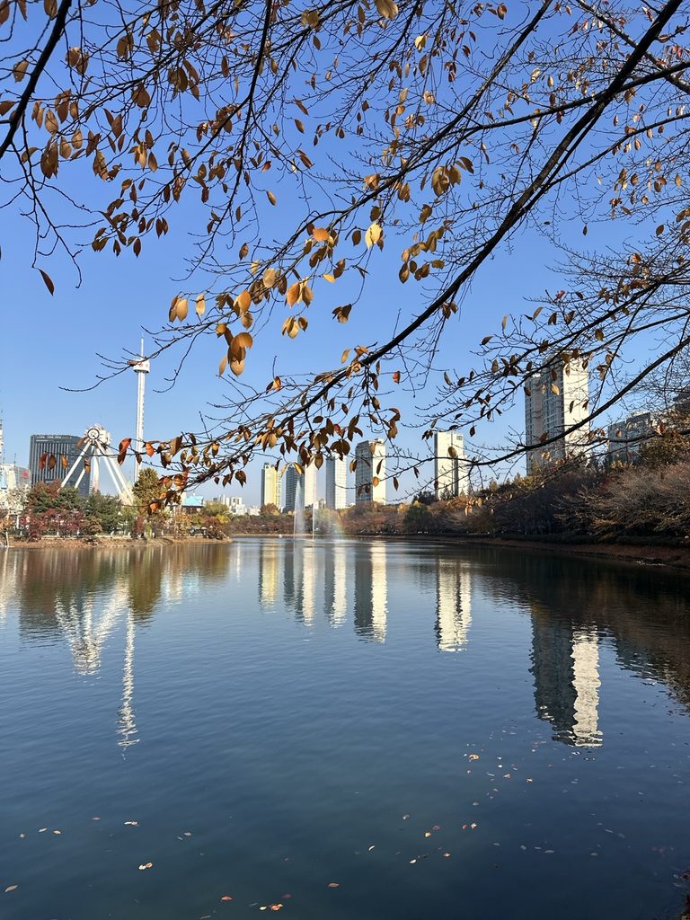 Seokchon Lake in Seoul during late November