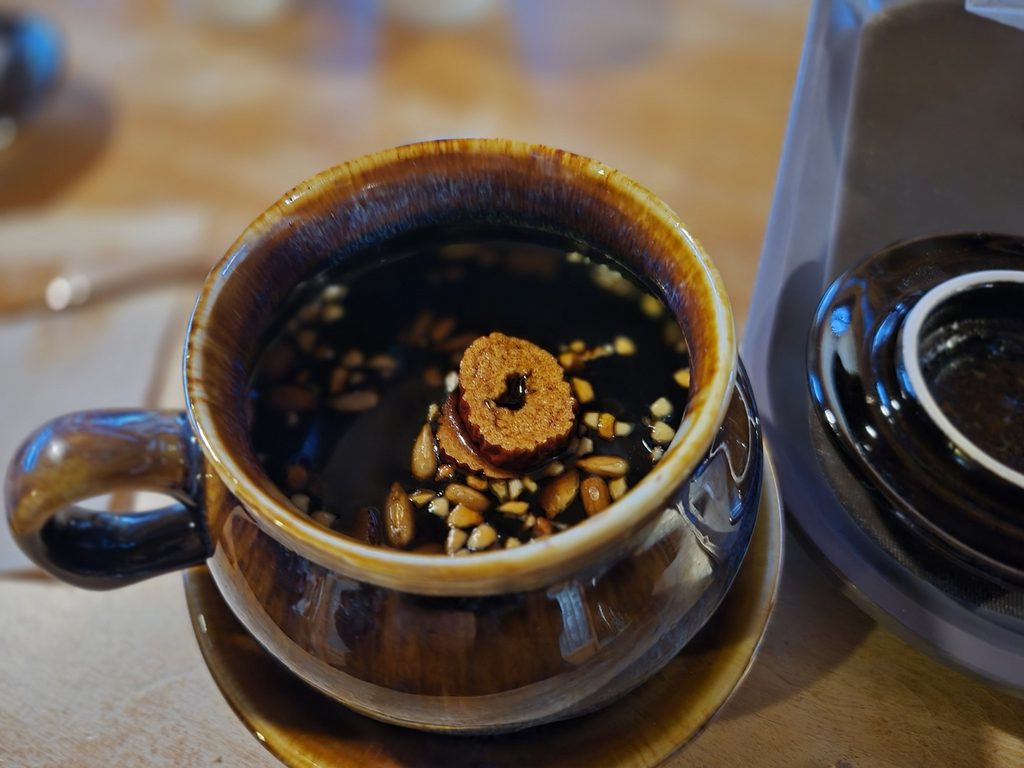 Warm traditional Korean tea on a cool November day
