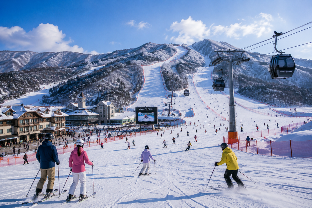 Ski resort in Korea during winter