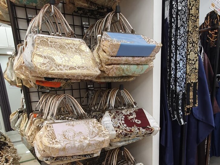 Traditional-style bags available with hanbok rental at Gureumi