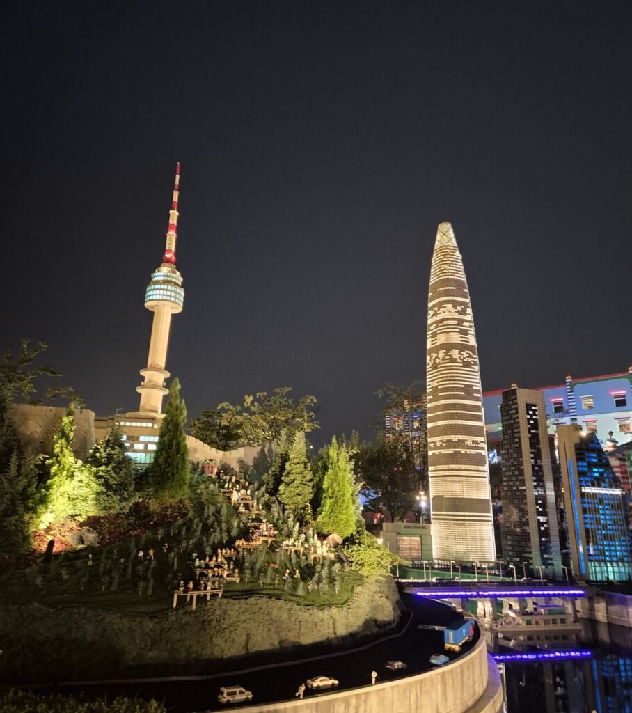 N Seoul Tower and Lotte World Tower in LEGOLAND Korea Miniland