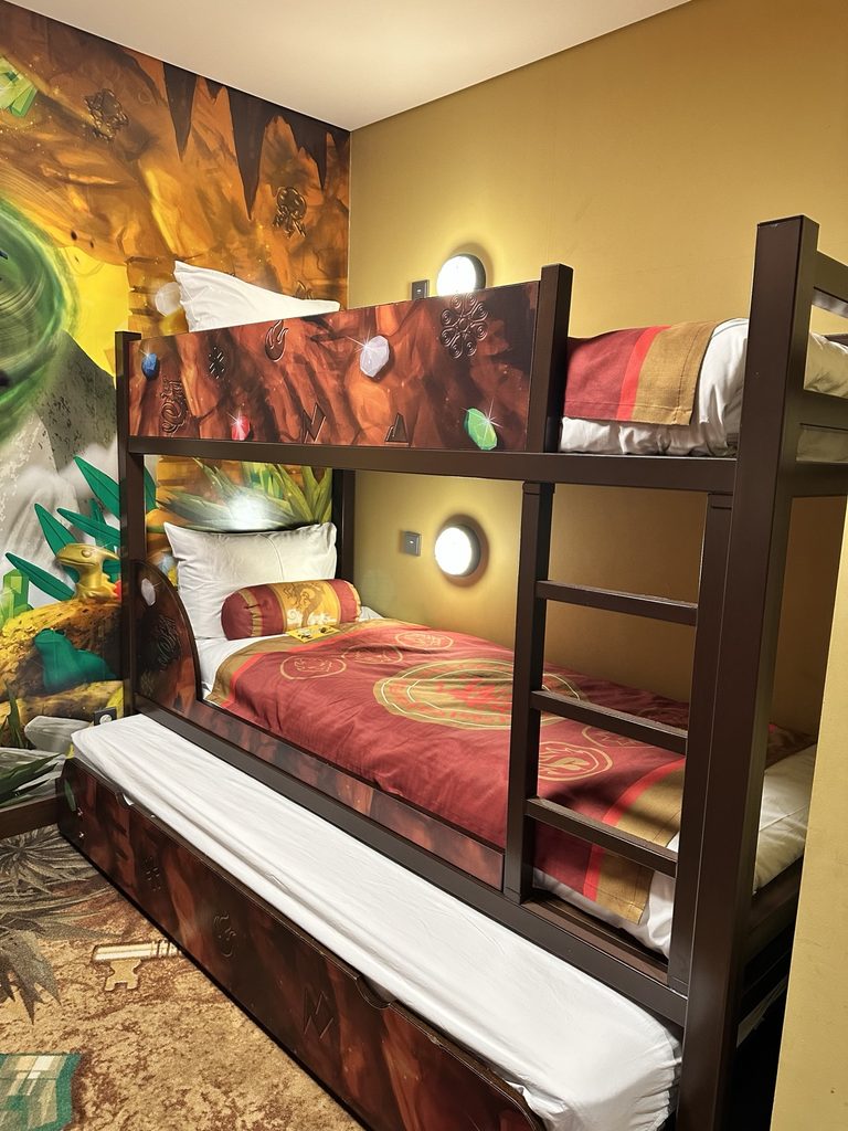 Ninjago-themed kids bunk bed area at LEGOLAND Korea Hotel